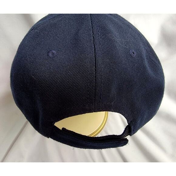 US Navy Blue Ball Cap Gold Scrambled Eggs Snapback Hook Veteran Officer Military - Picture 5 of 8